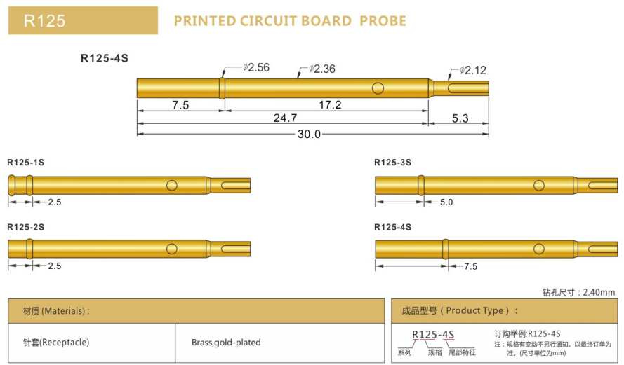 R125測試探針規(guī)格型號(hào)